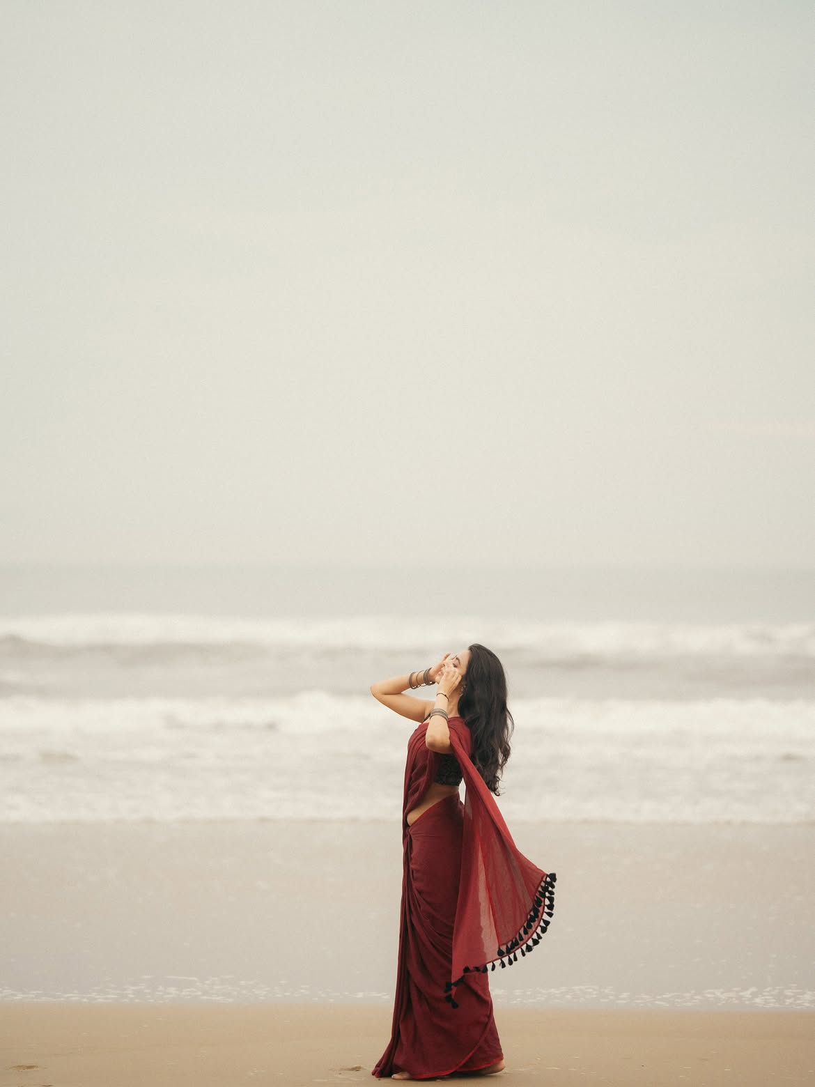 Shivani Nagaram Timeless Saree Beauty By The Sea