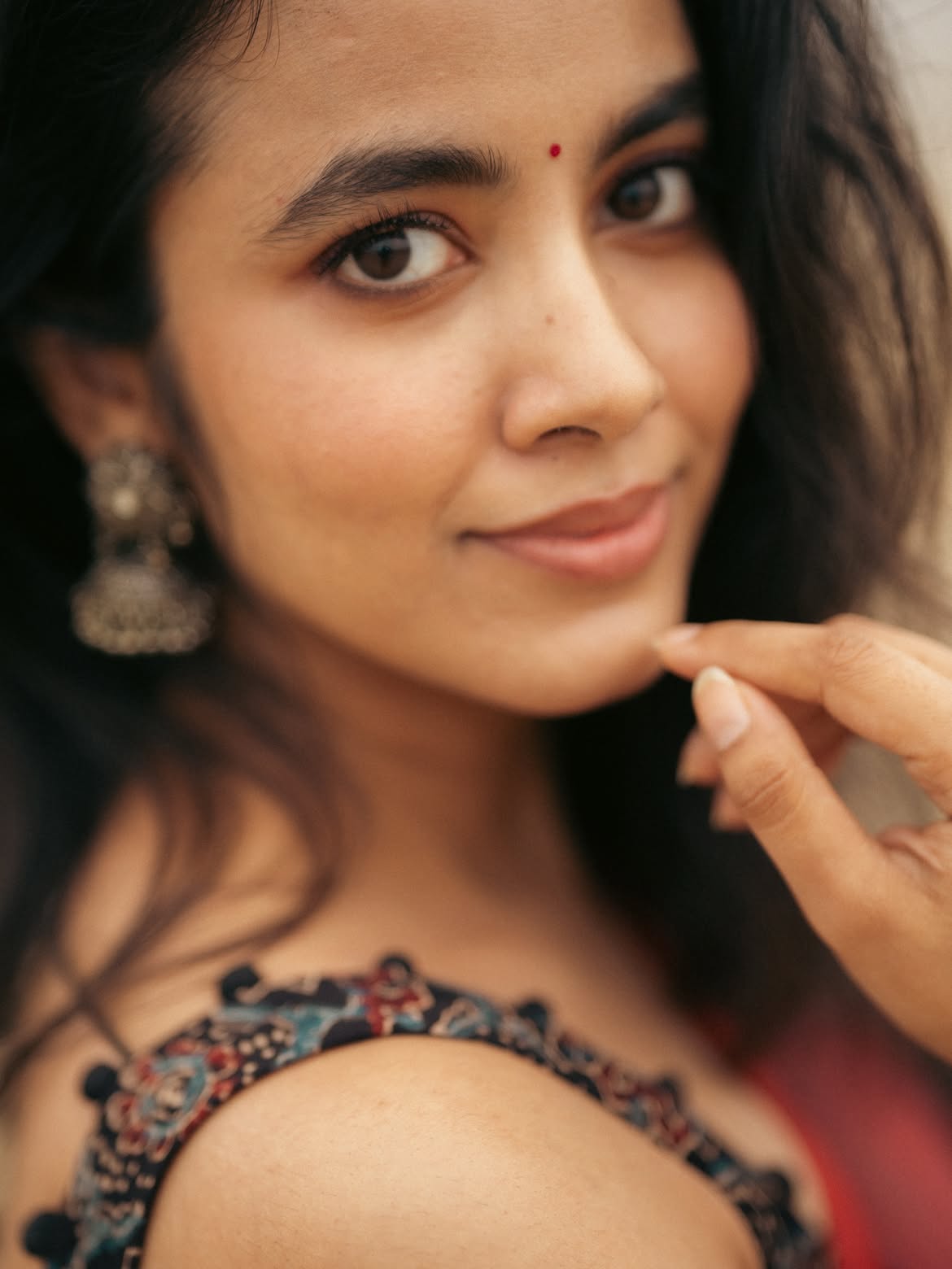 Shivani Nagaram Elegant Close Up Beach Portrait
