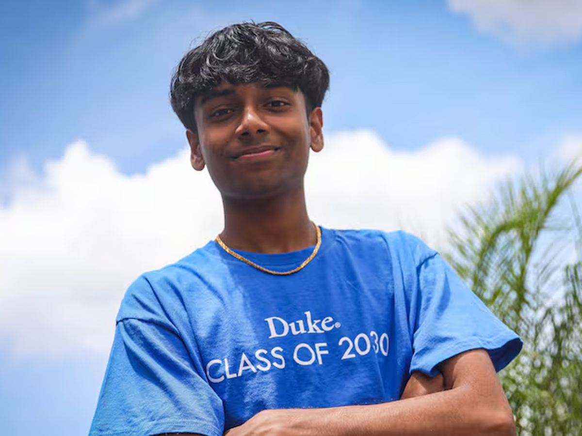 Indian American student Vaibhav Bhaskar who graduated with a record 11.99 GPA in Florida before joining Duke University.