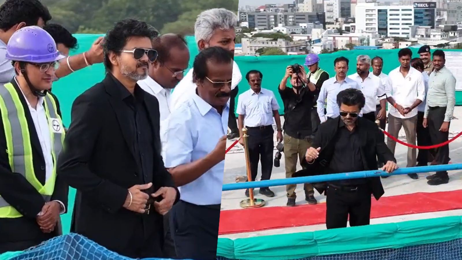 Vijay during Chennai inspection