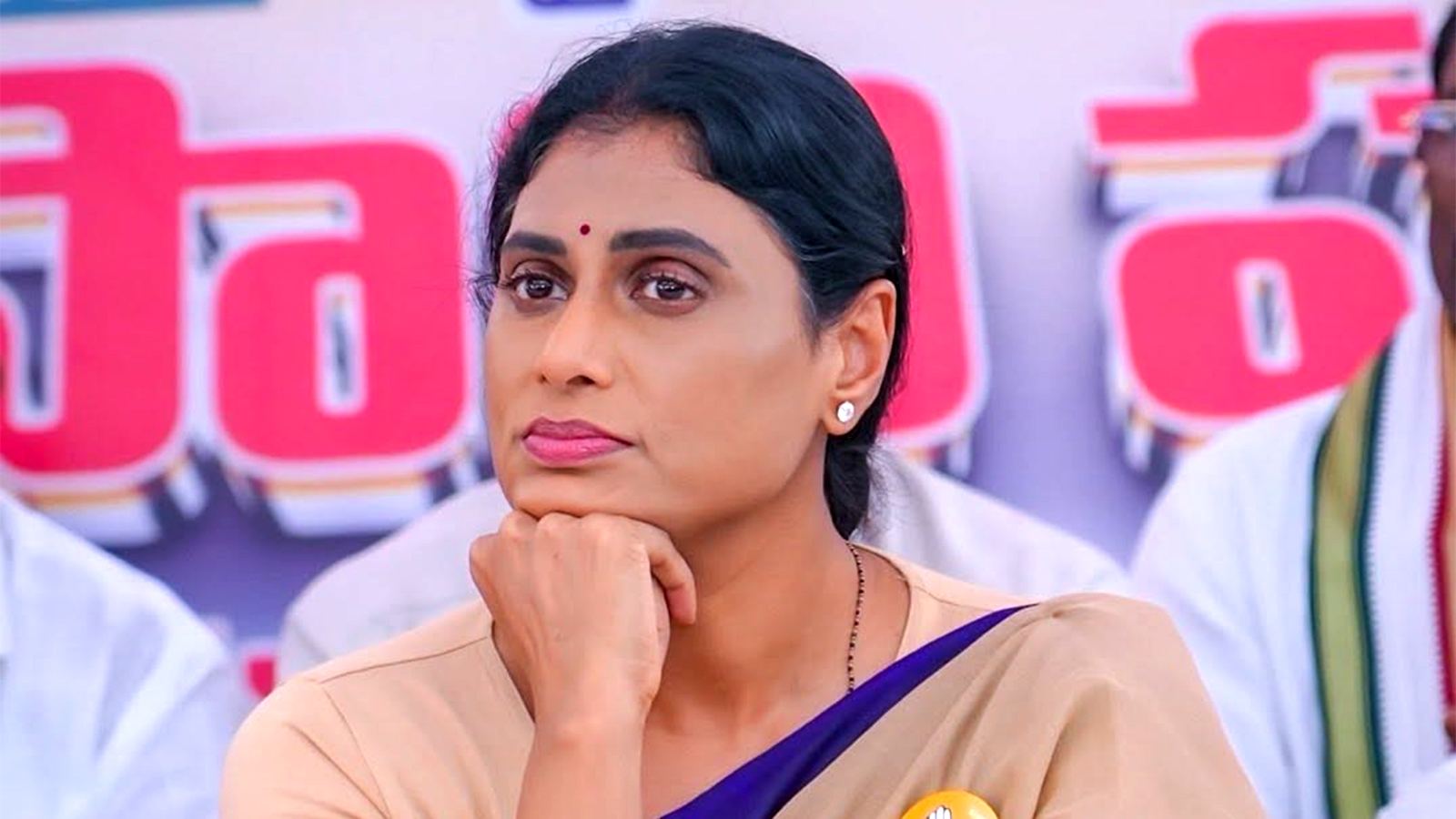 YS Sharmila at a political meeting