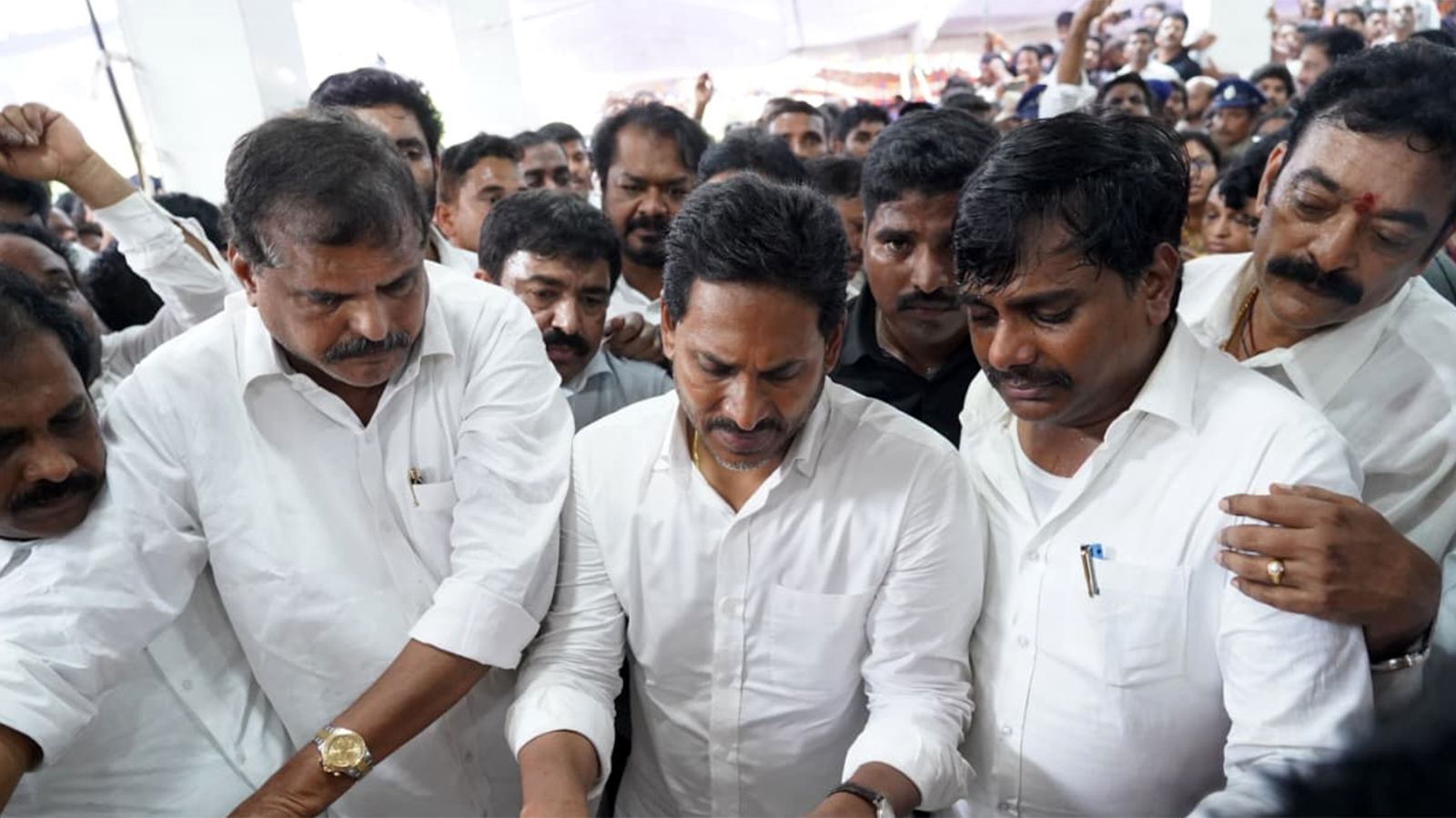 YSRCP leaders at a political gathering