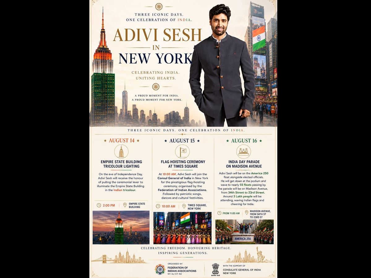 Adivi Sesh NYC Independence Day Celebrations