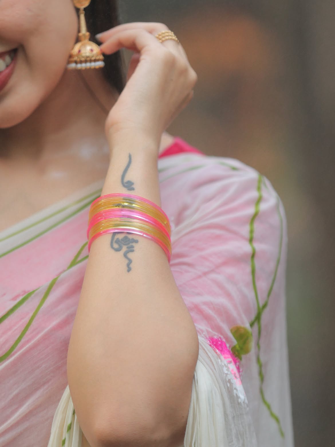 Anju Kurian Chic Bangles And Jhumka Style Portrait