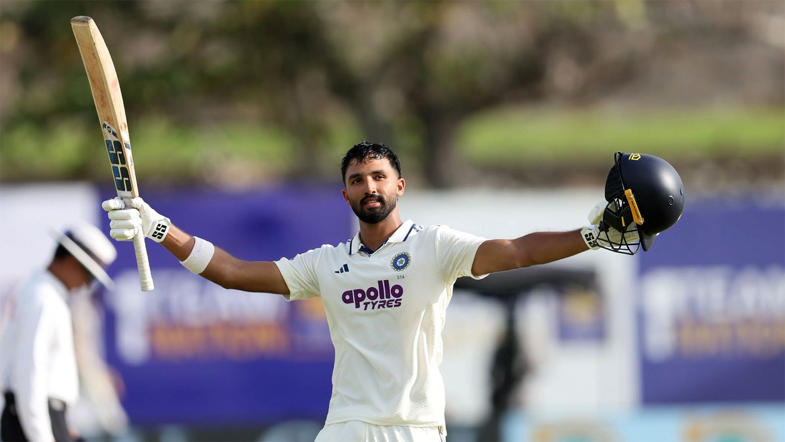 Devdutt Padikkal celebrates Test century