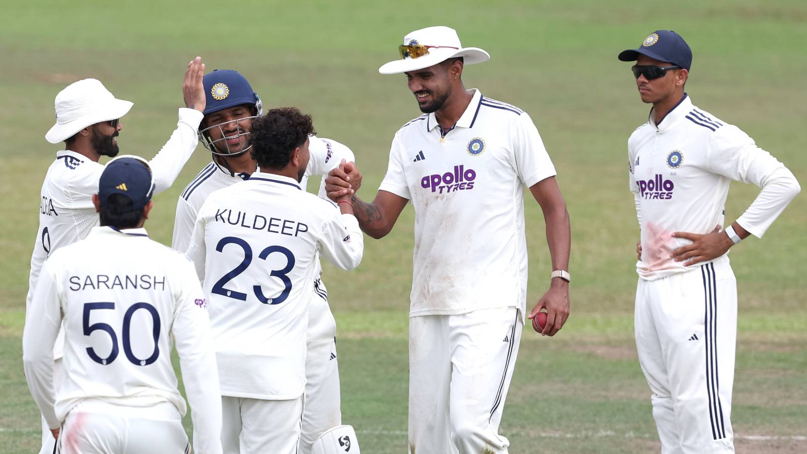 India bowlers during Colombo practice match