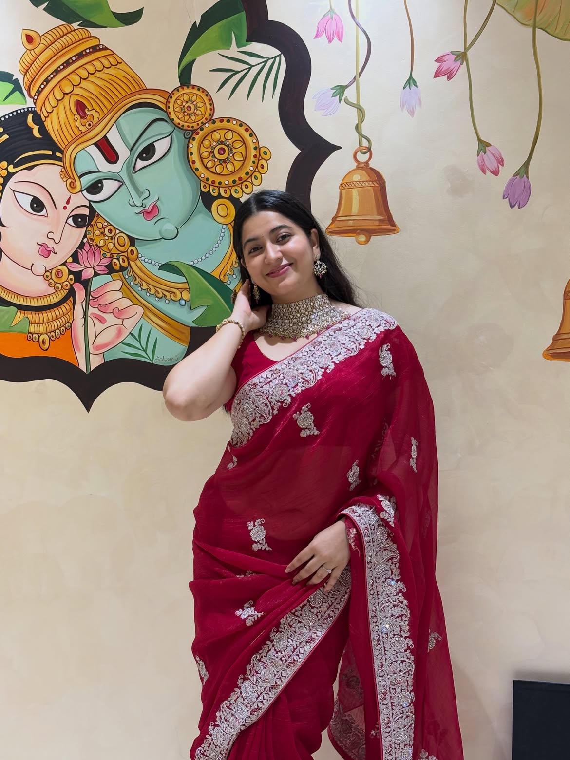K Sudha Displays Royal Jewellery With Bright Smile