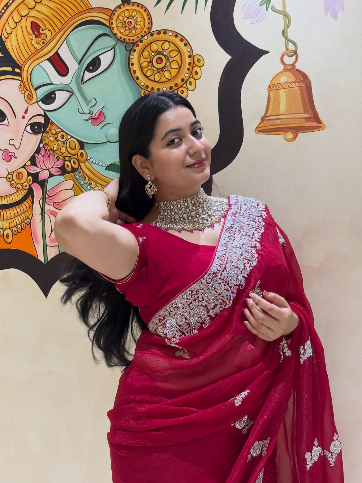 K Sudha Shines In Rich Red Ethnic Fashion Style