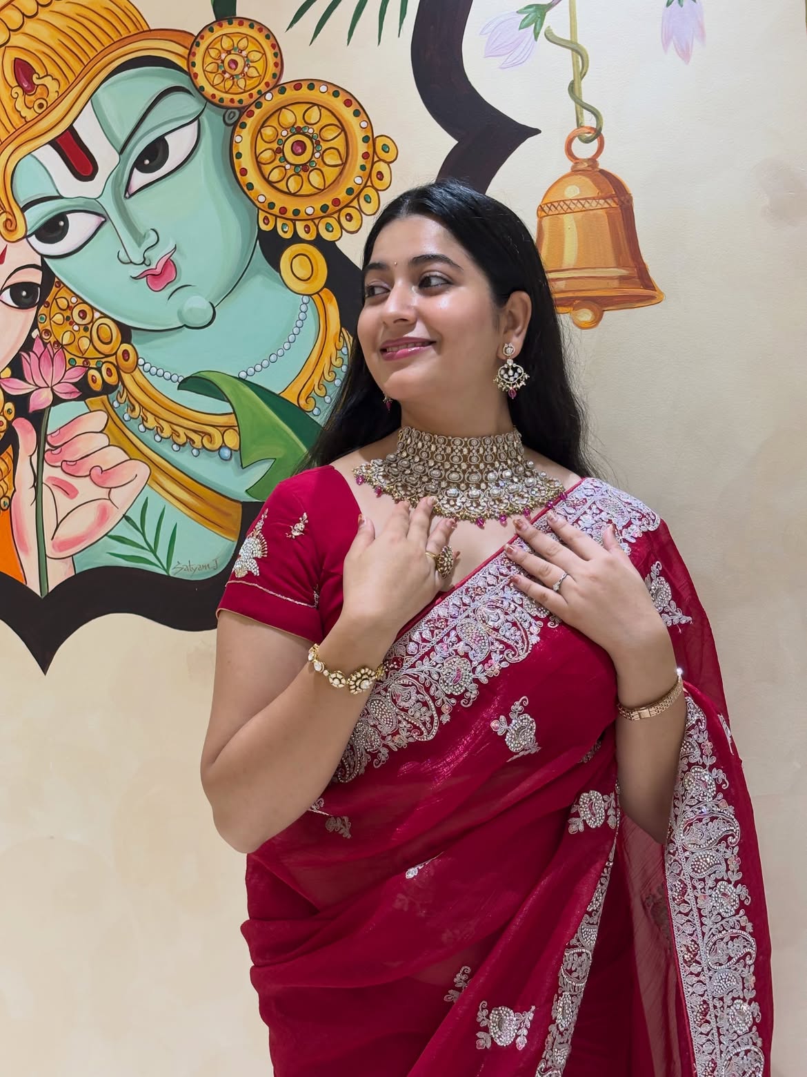 K Sudha Flaunts Elegant Festive Saree With Grace