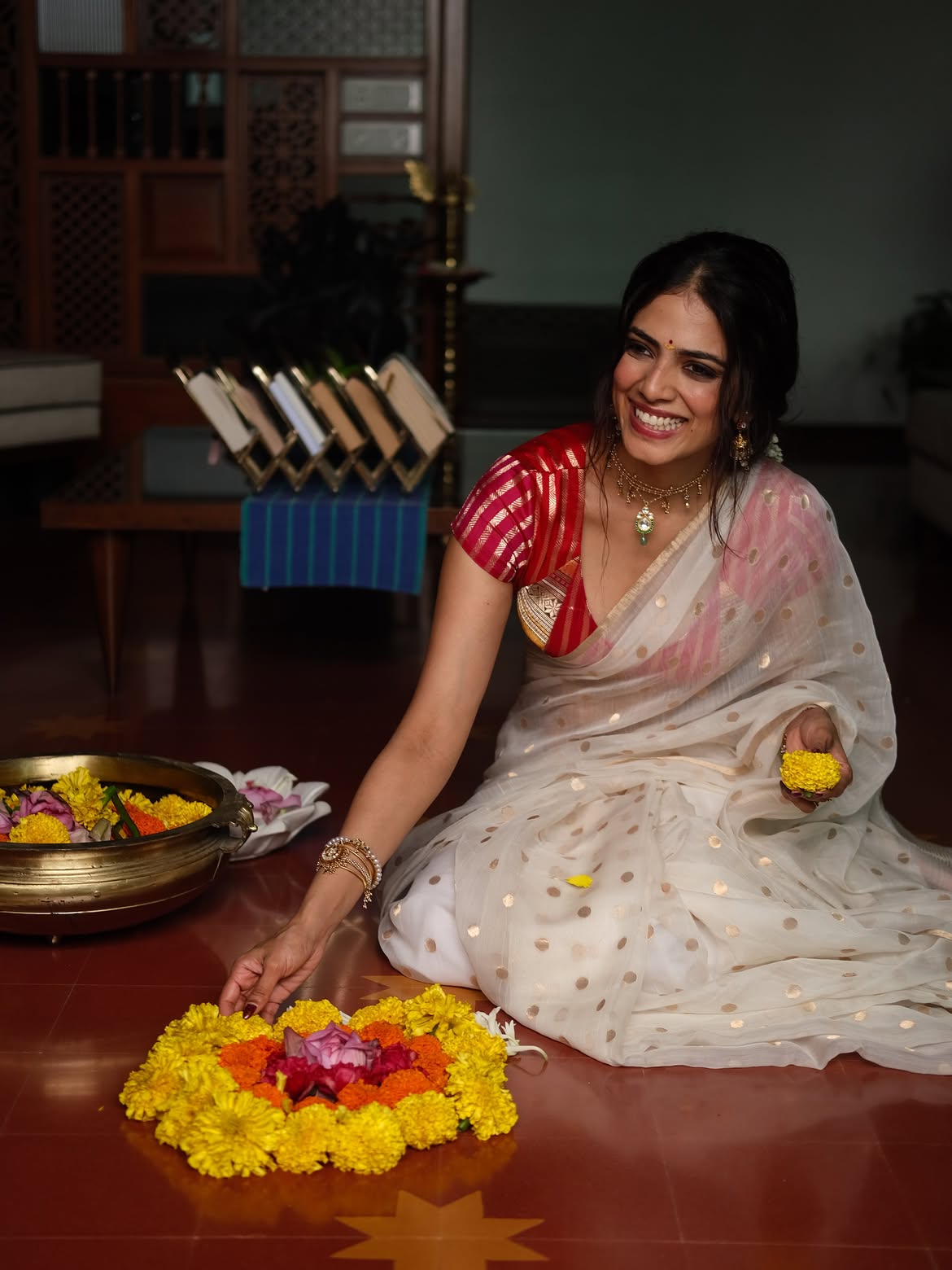 Malavika Mohanan Jasmine Hair Elegant Portrait