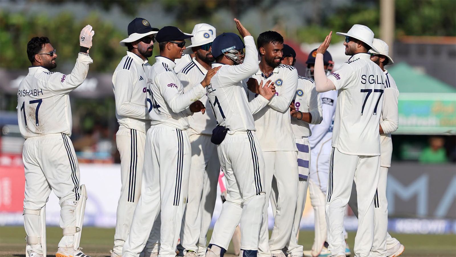 Manav Suthar celebrates key wickets at Galle