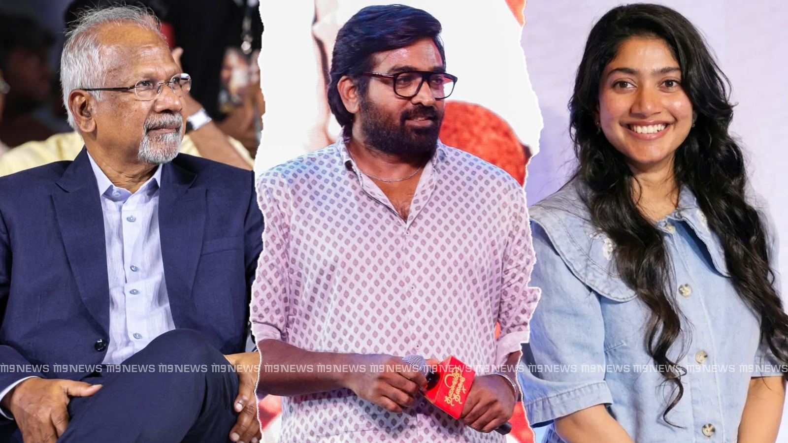 Mani Ratnam with Vijay Sethupathi and Sai Pallavi