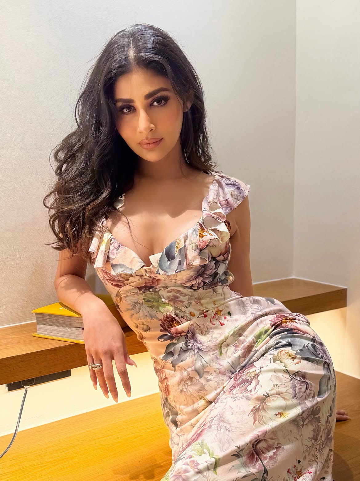 Mouni Roy Floral Dress Elegant Portrait Look