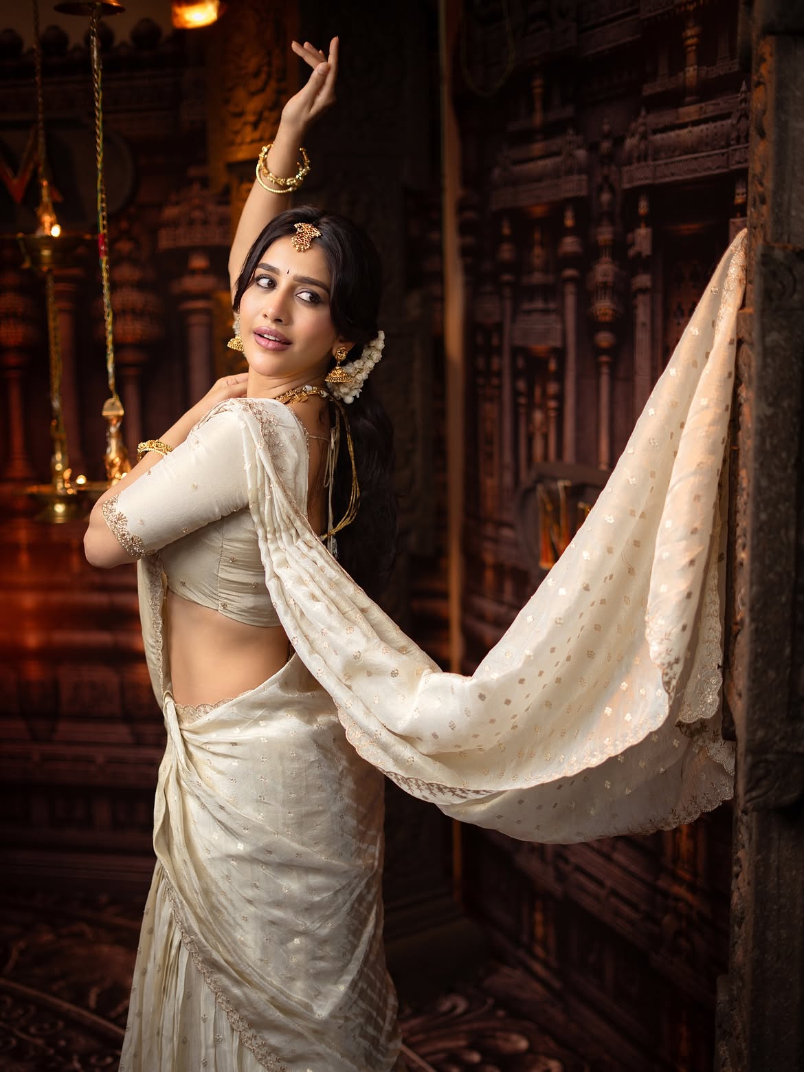 y Nabha Natesh Strikes Confident Standing Pose Now
