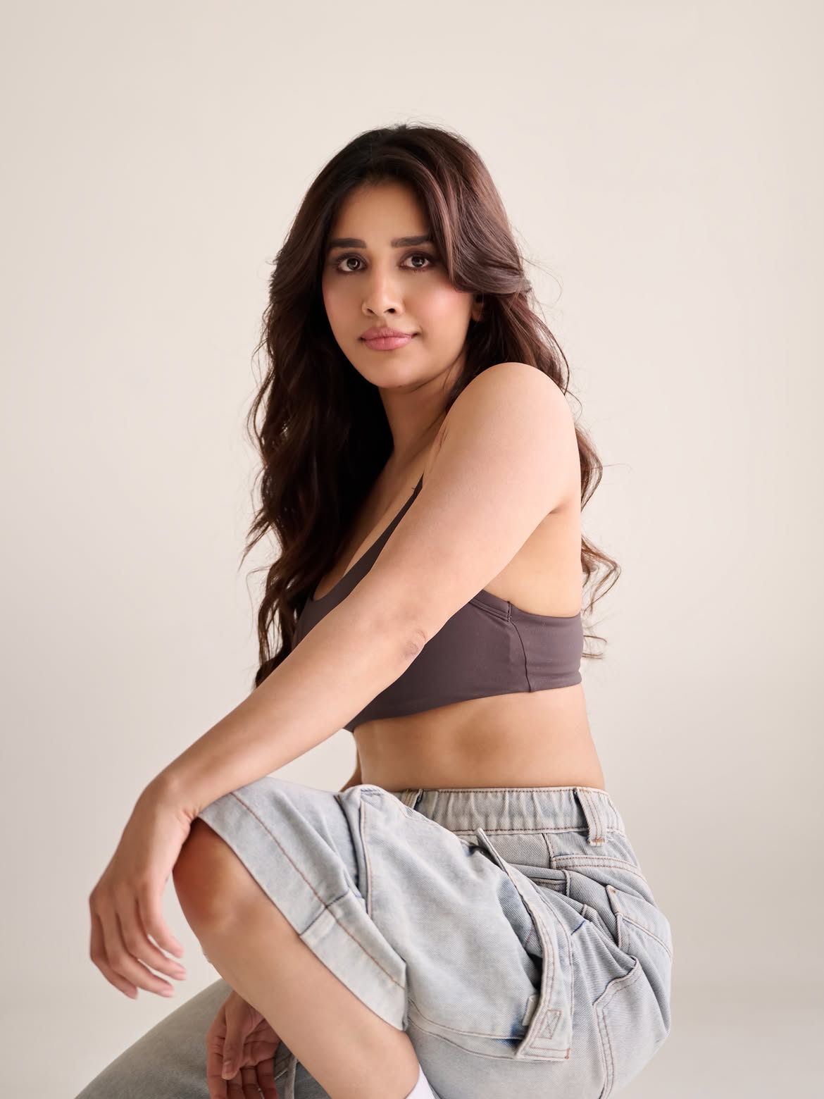Nabha Natesh Smiles Bright In Stylish Crop Top Look