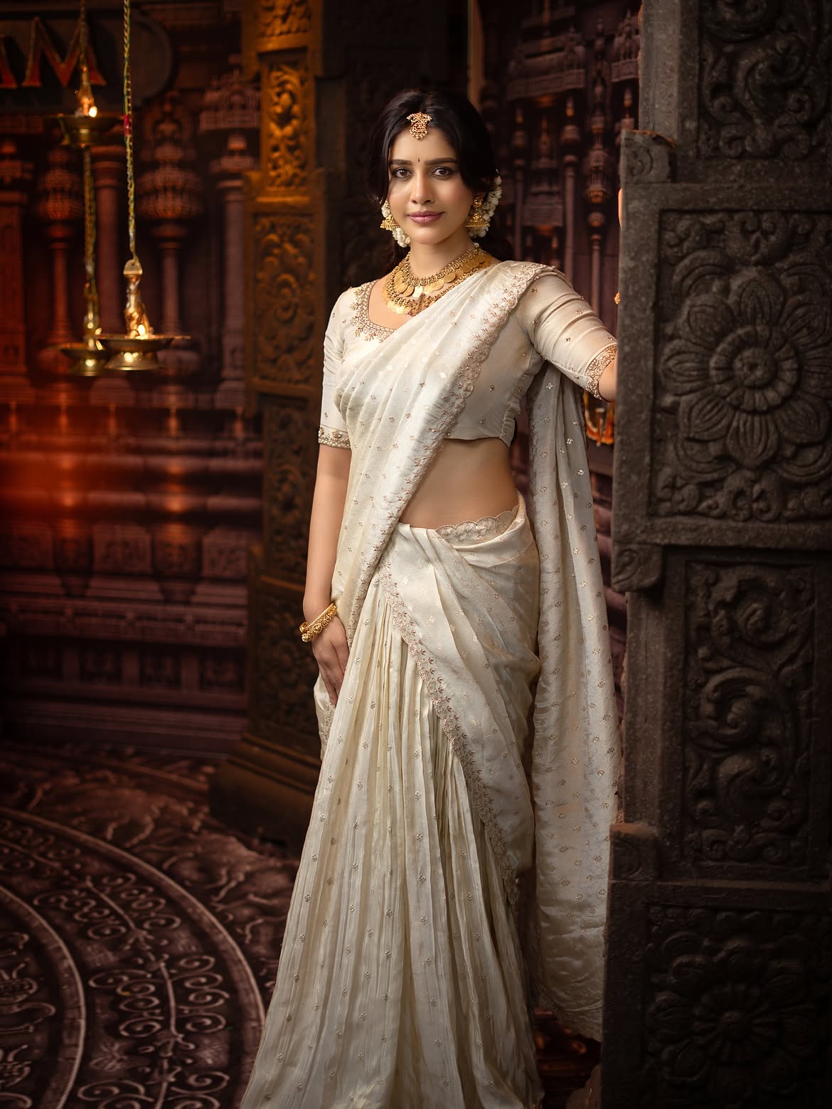 Nabha Natesh Flaunts Elegant Saree Drapes