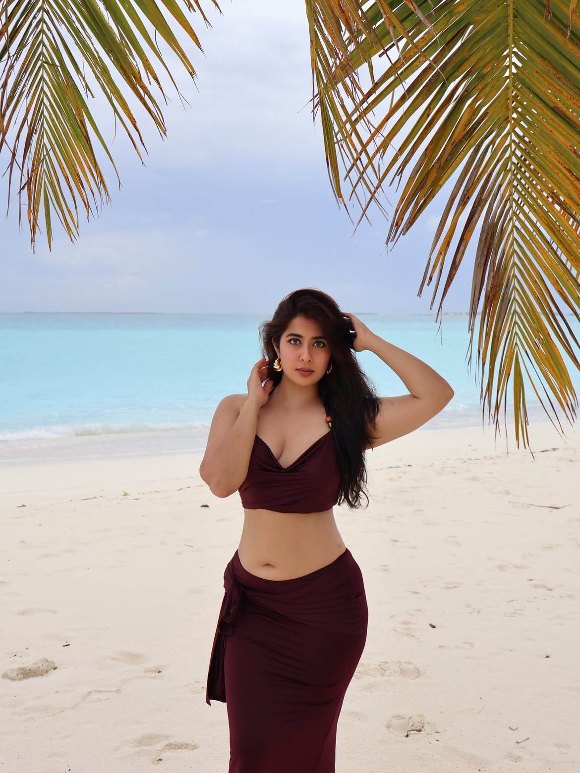 Nikita Sharma Confident Tropical Fashion Portrait