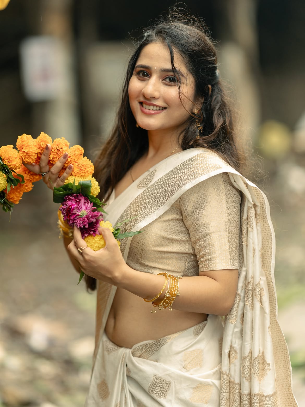 Payal Gupta Laughs Softly In Classic Saree Style