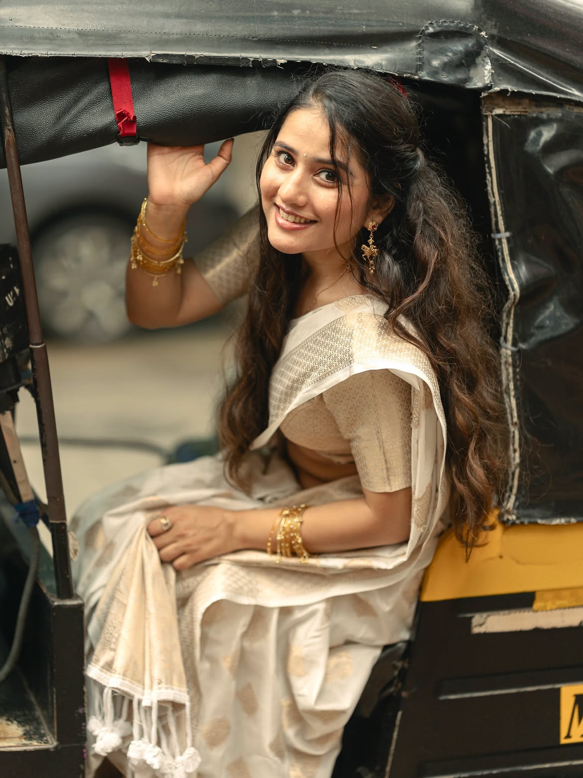 Payal Gupta Gives Stylish Auto Rickshaw Pose