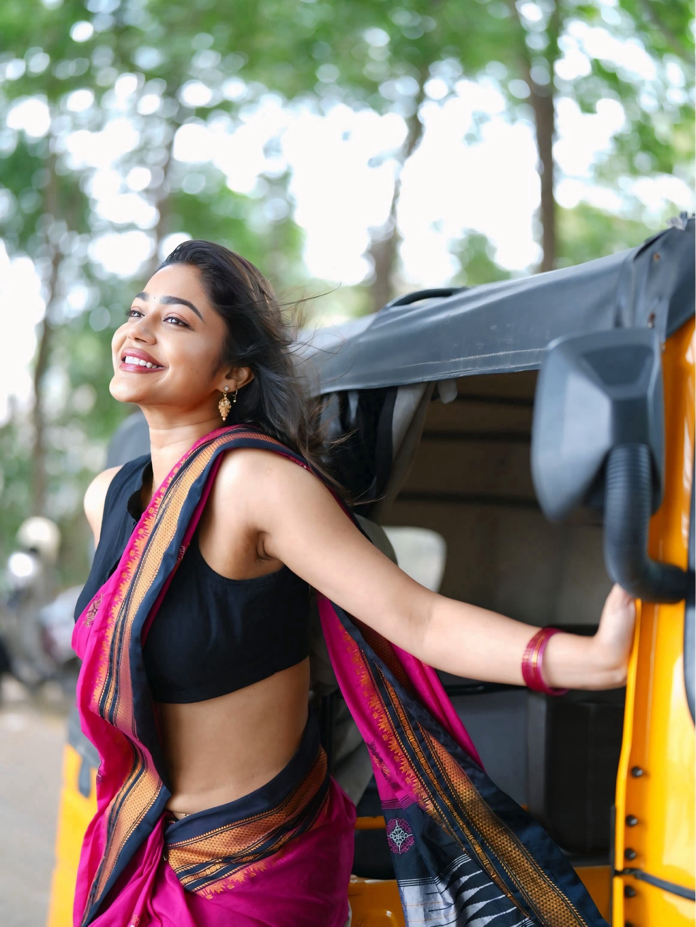 Payal Radhakrishna Poses Beside Yellow Auto Now!