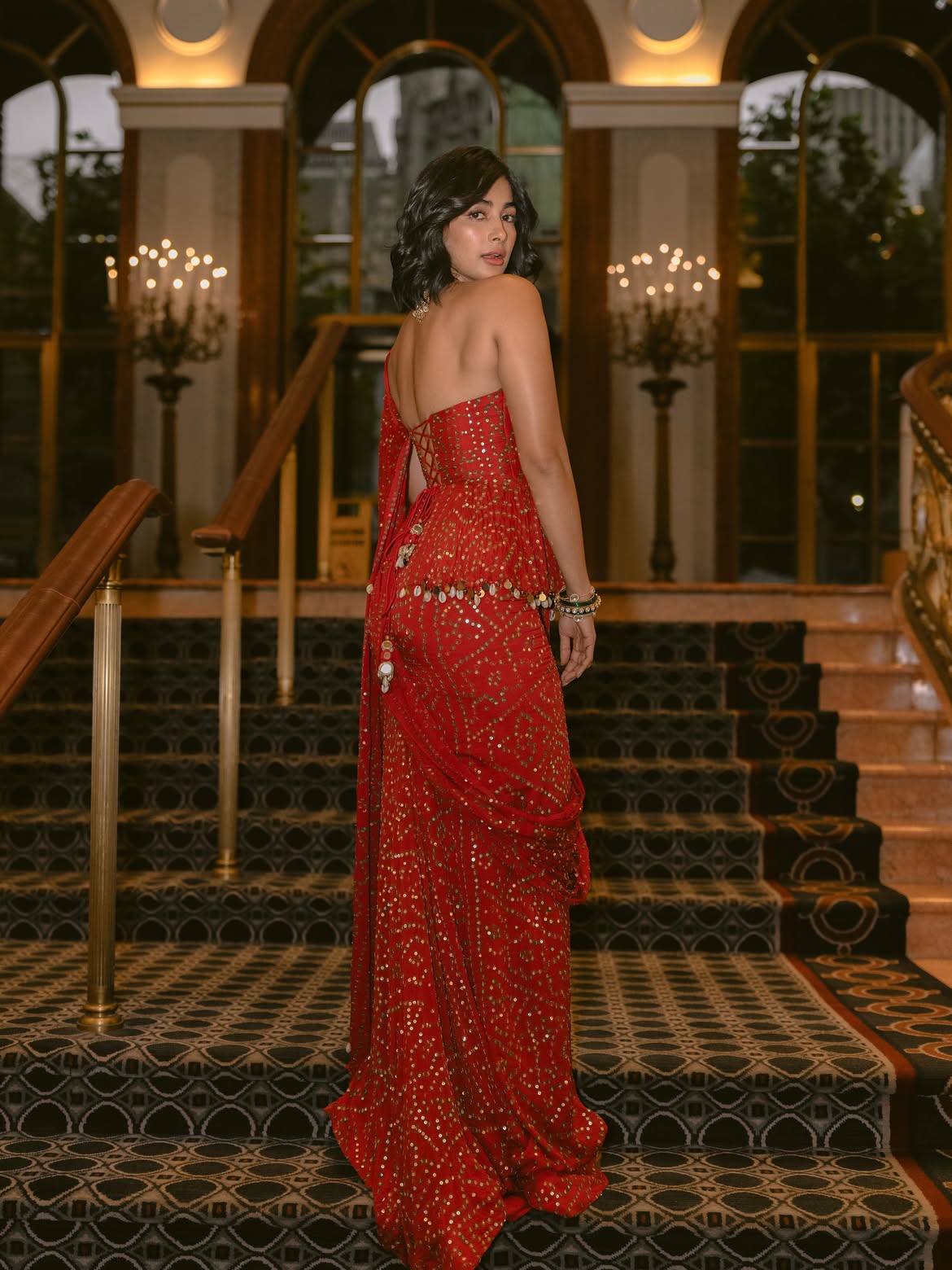 Pooja Hegde Strikes Elegant Staircase Style Look