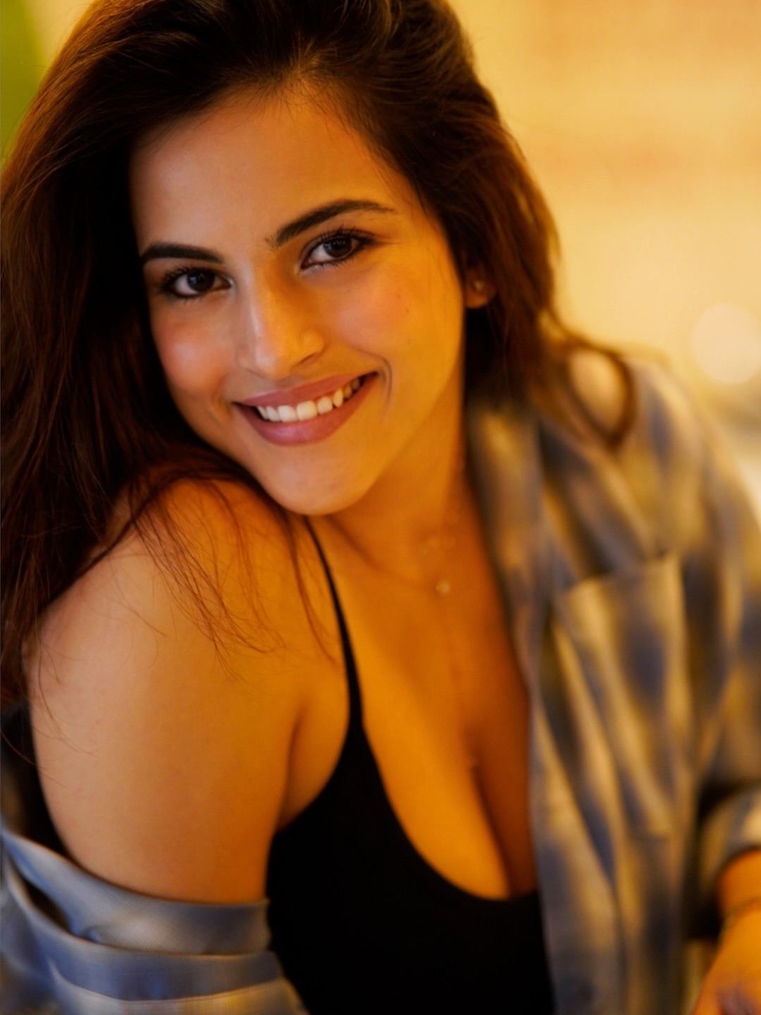 Pratibha Choudharry Smiles In Chic Blue Shirt Up