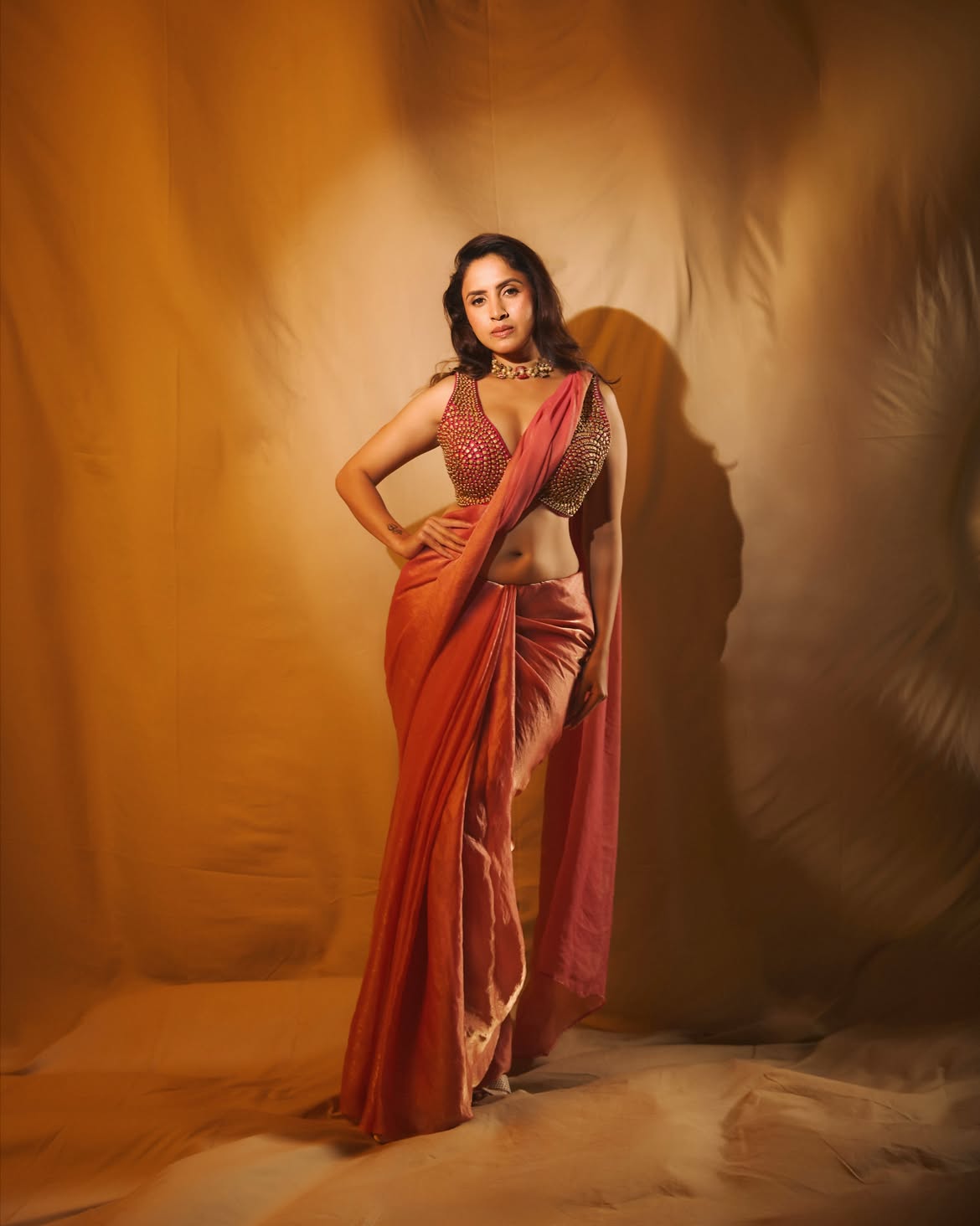 Priyanka Kholgade Elegant Full Length Saree Pose
