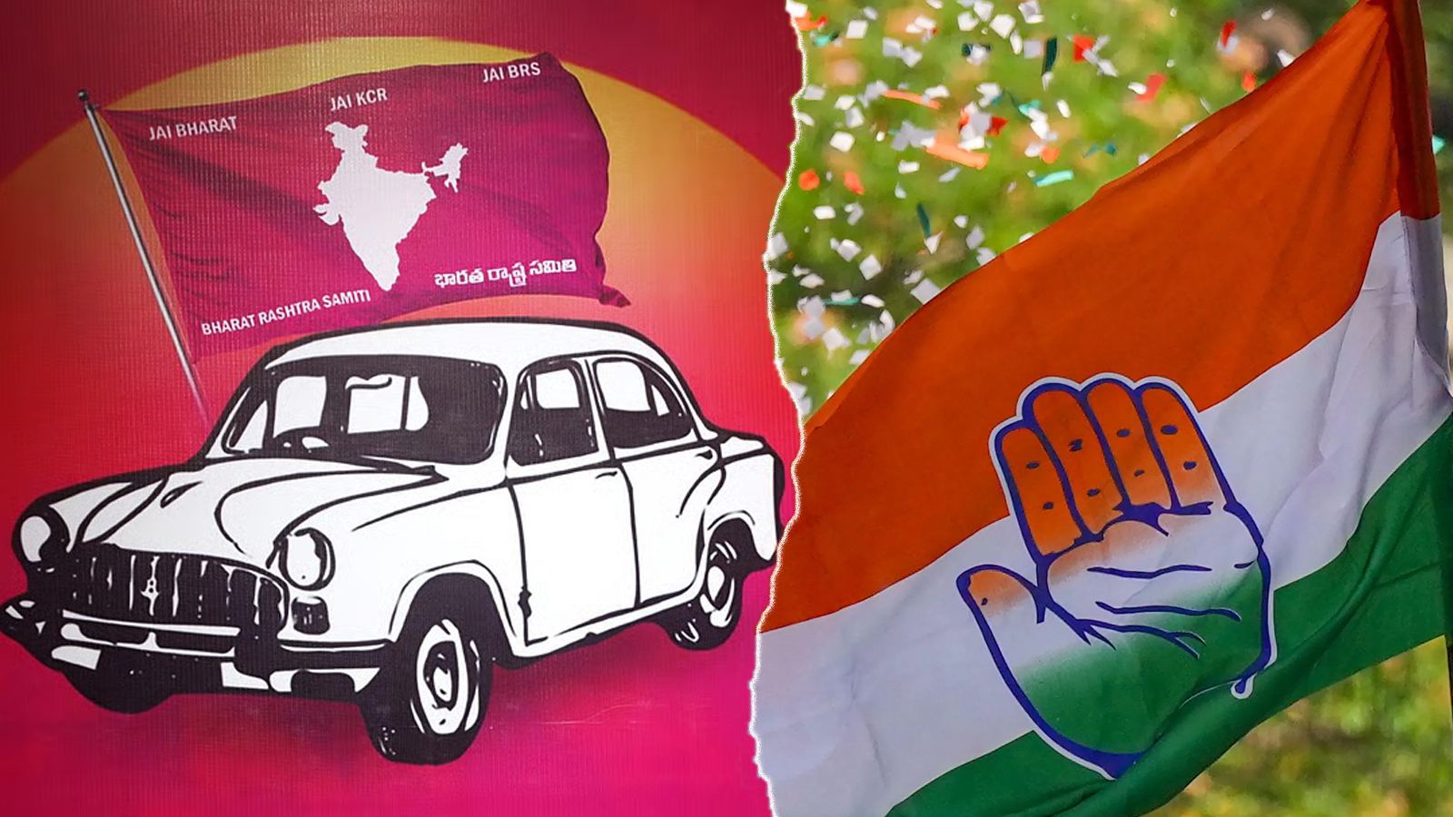 Revanth Reddy and KCR amid Congress and BRS political clash over 1000 days of Telangana governance