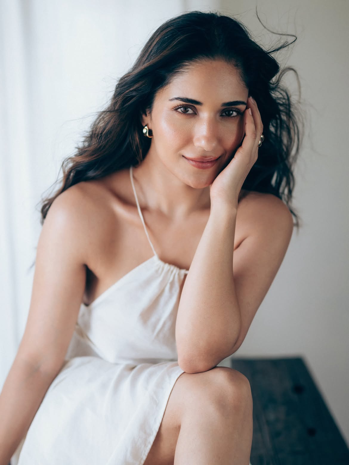 Ruhani Sharma In Elegant White Dress Portrait Look