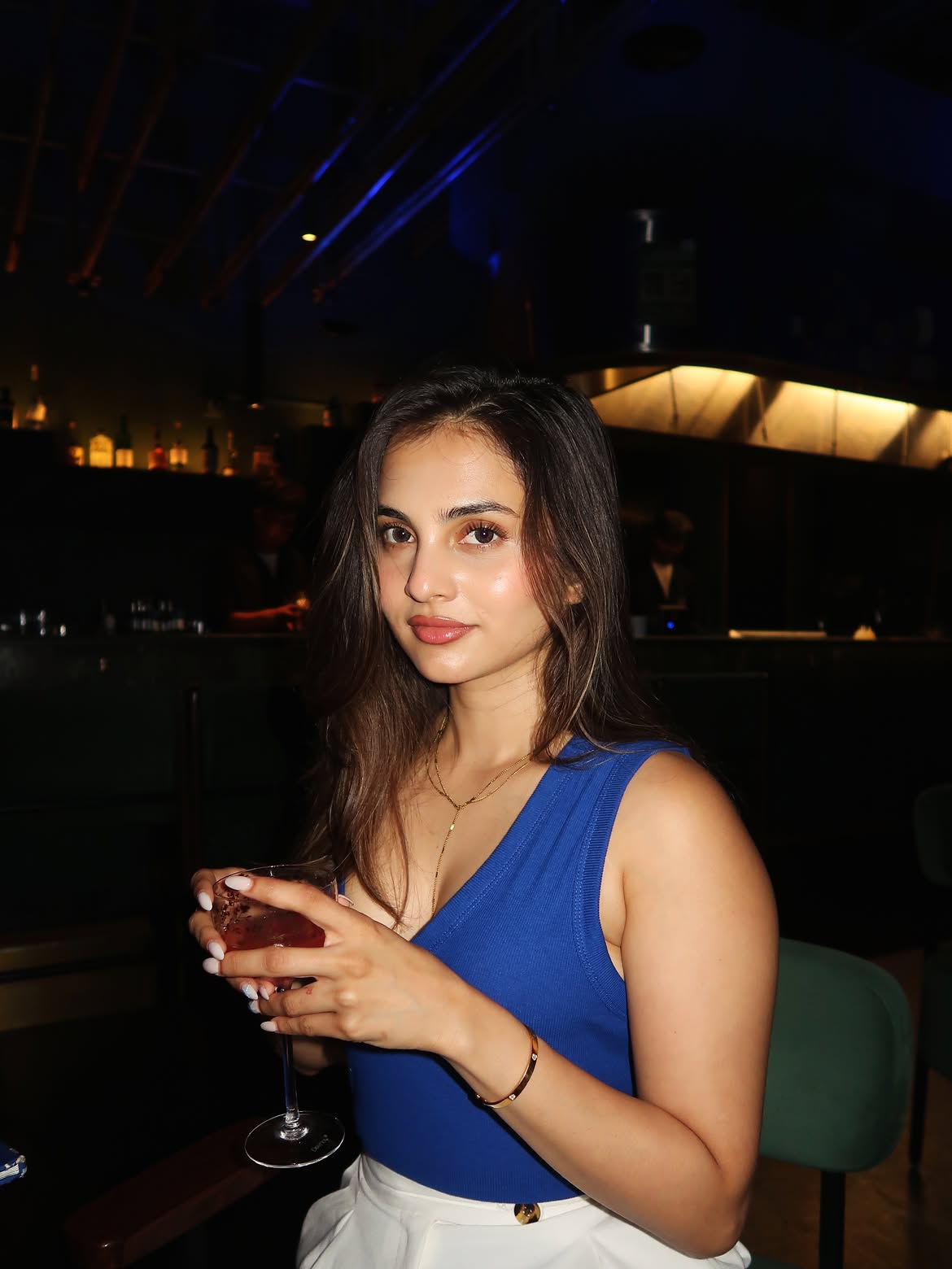 Sai Ramya Poses In Blue With Soft Nighttime Glam
