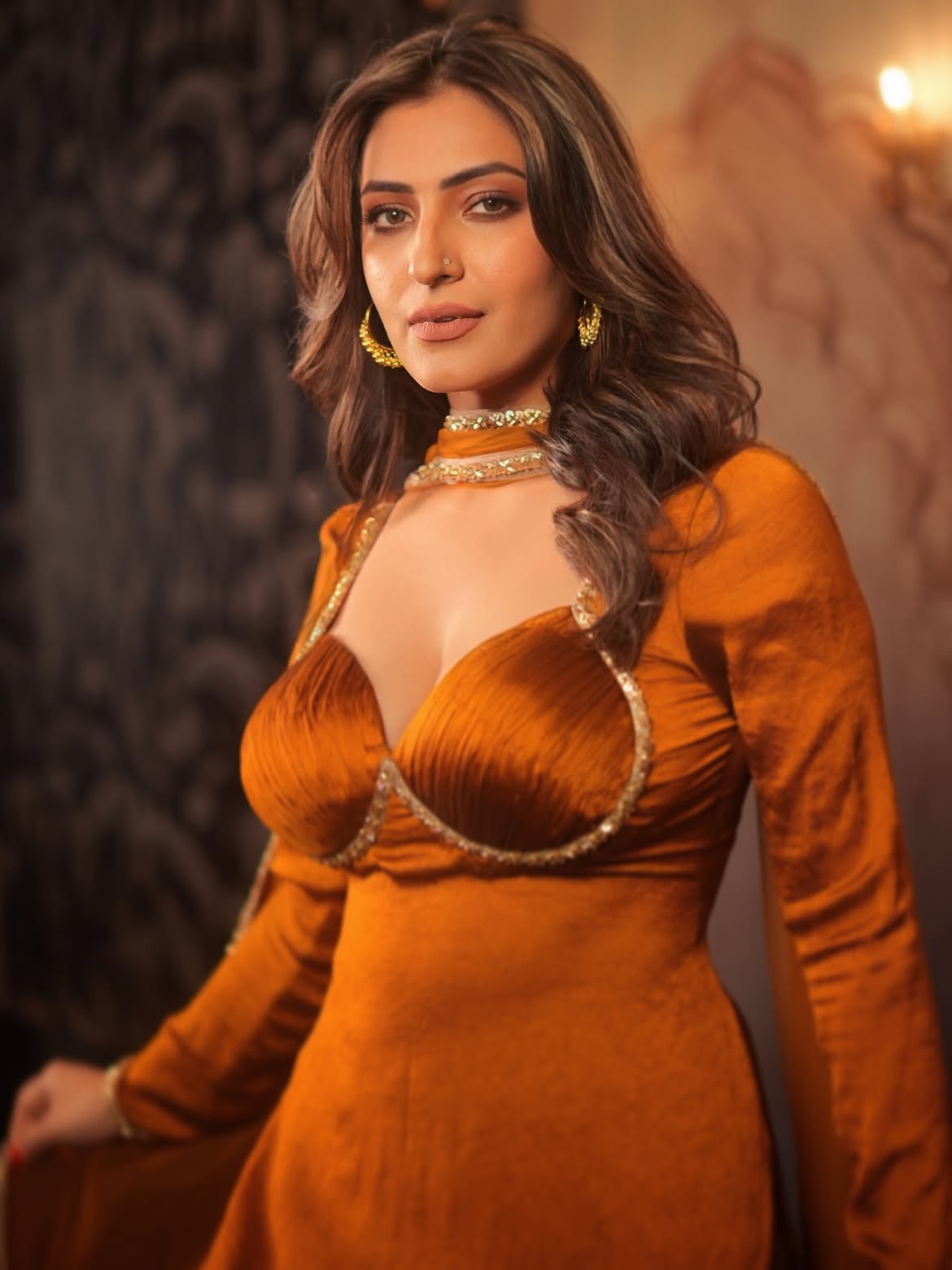 Shivangi Verma Elegant Portrait With Gold Details