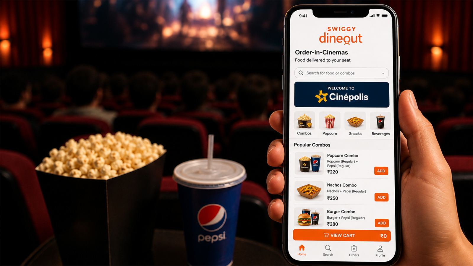 Swiggy Order-in-Cinemas food delivery feature