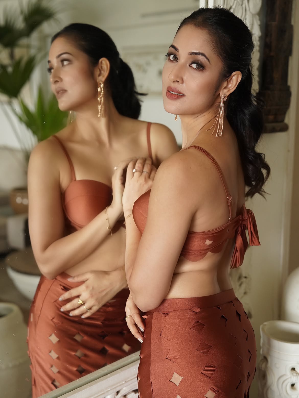 Vidisha Srivastava Graceful Pose In Bronze Outfit