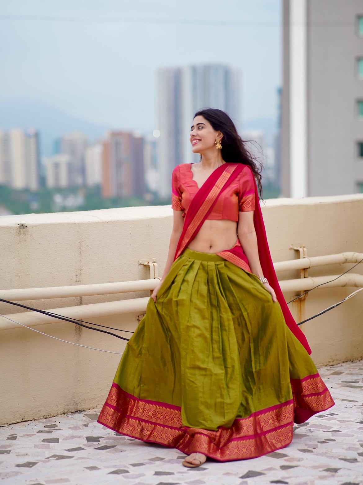 Aarti Chikara Flaunts That Pink Silk Blouse Look