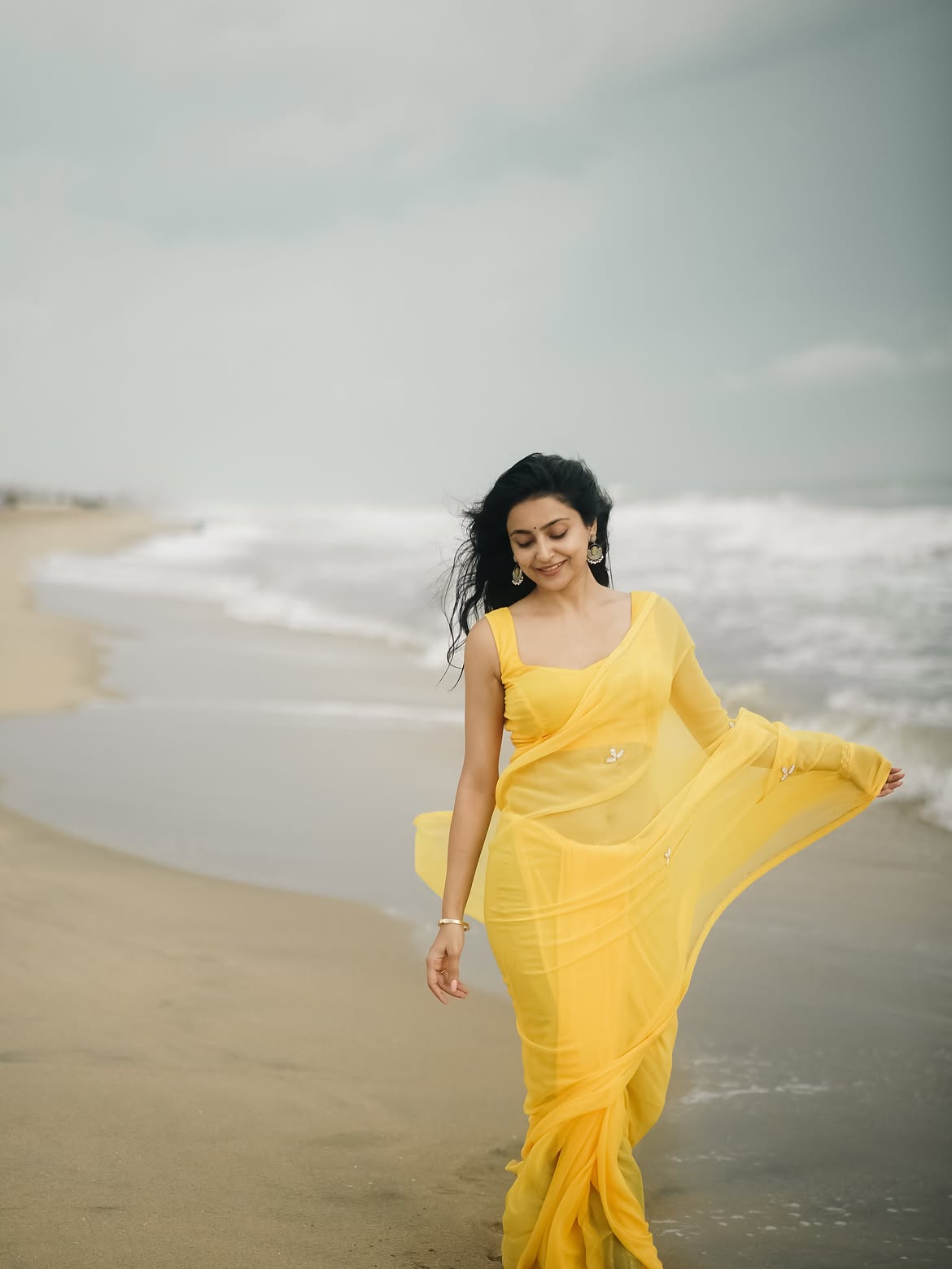 Avantika Mishra Walking Confidently On Wet Sands