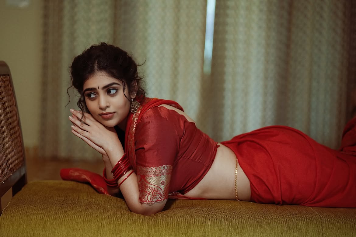 Bandhavi Sridhar Gives A Playful Glance In Red