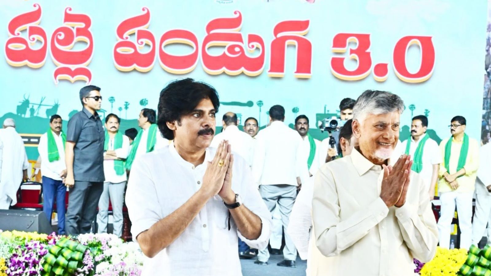 Chandrababu and Pawan Kalyan at Palle Panduga 3.0