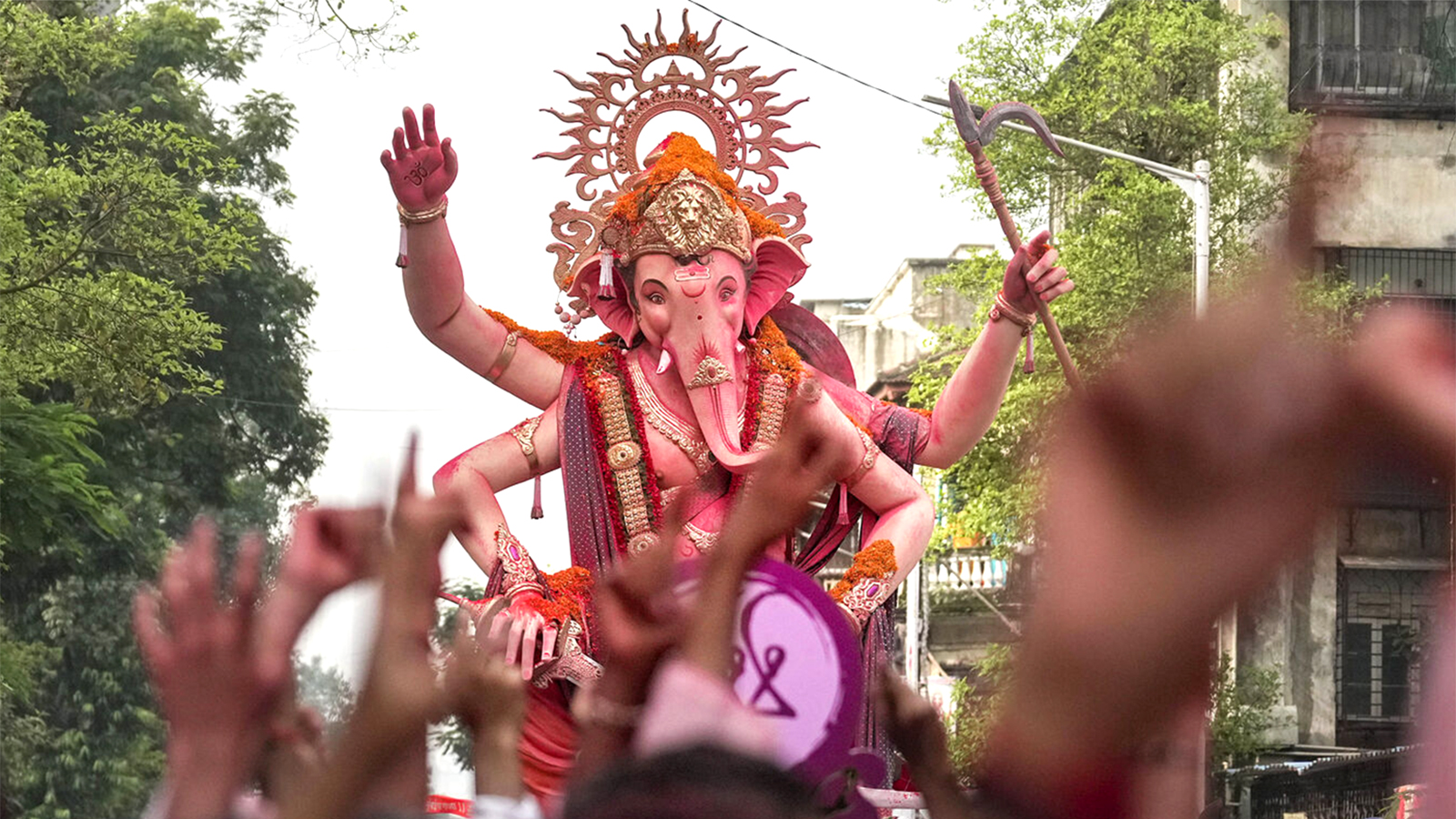 Ganesh Nimarjan procession police warning