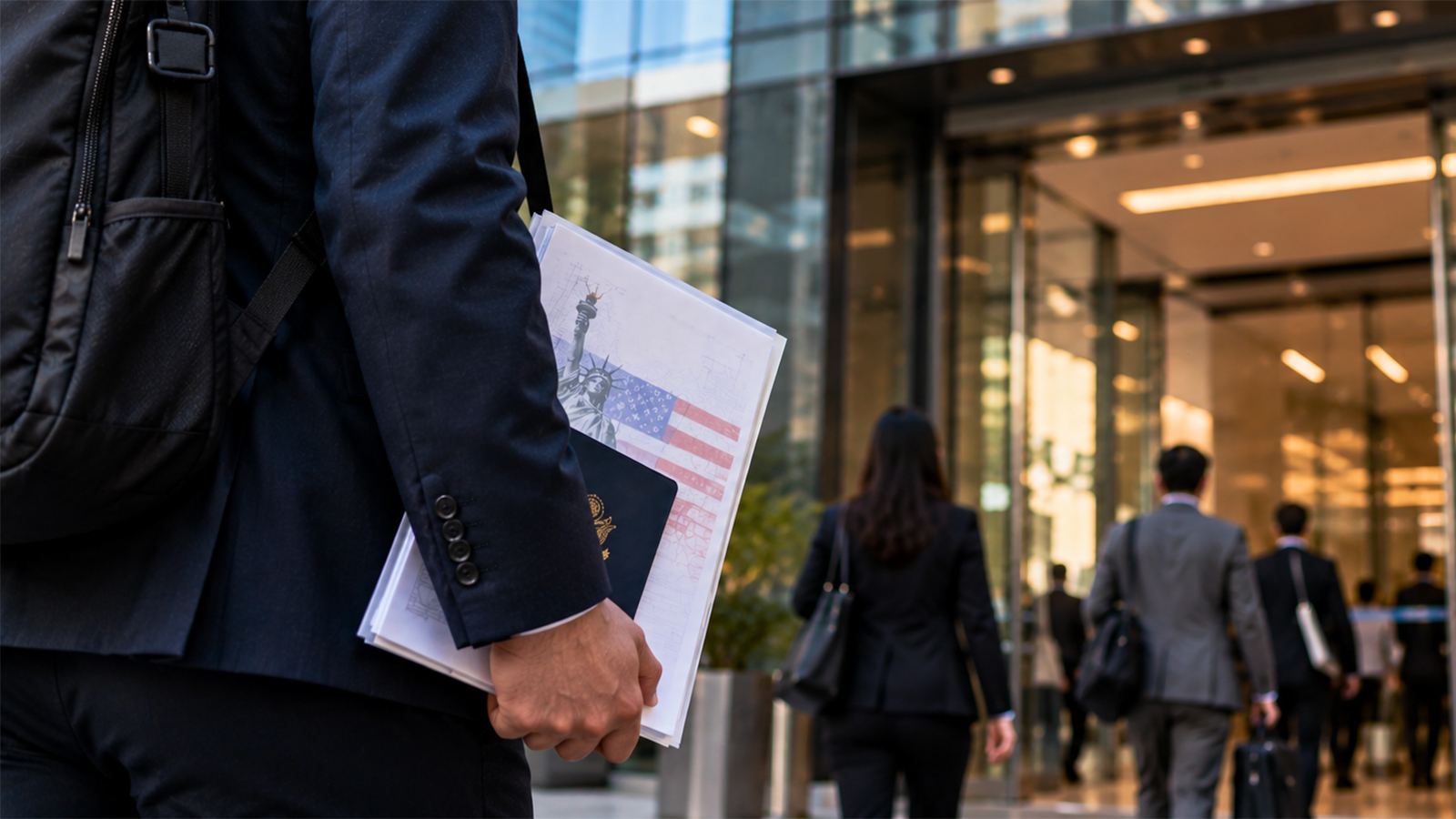 H-1B worker enters US corporate office