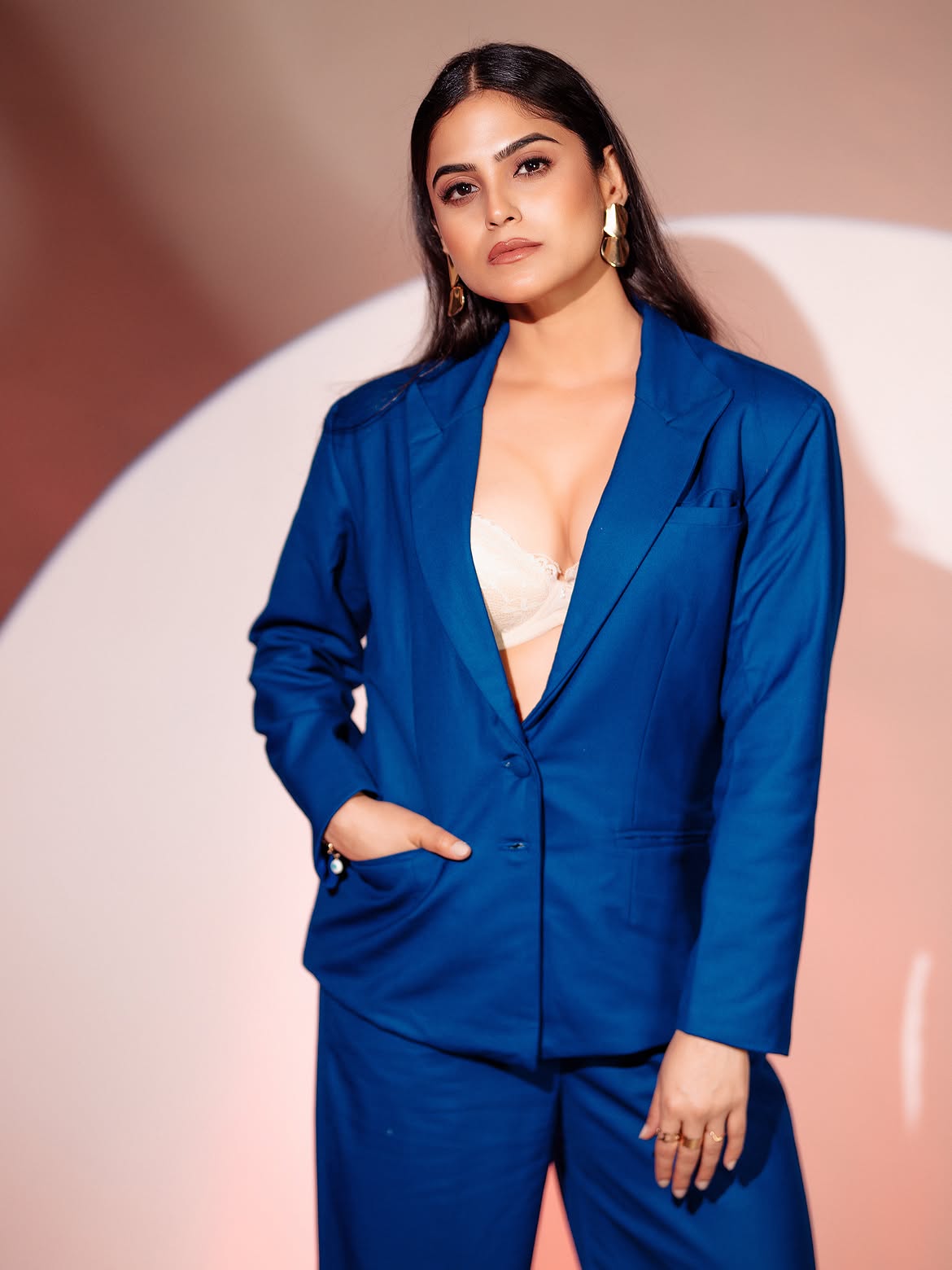 Naina Ganguly Poses In A Bold Blue Suit Look