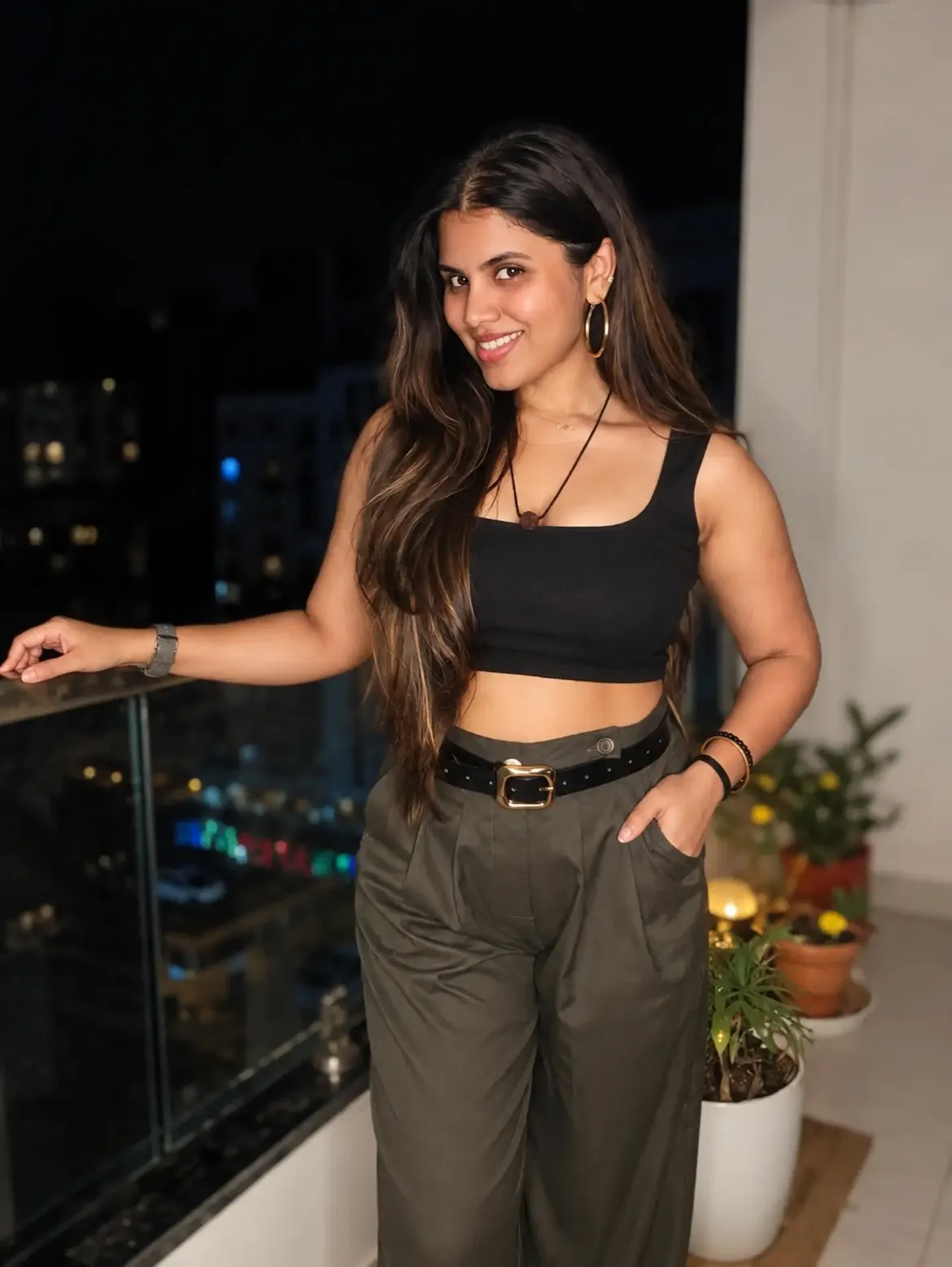 Neela Ramana Gives A Bold Look In Black Crop Top