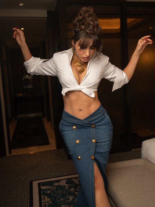 Nora Fatehi Shows Off A Playful Denim Silhouette