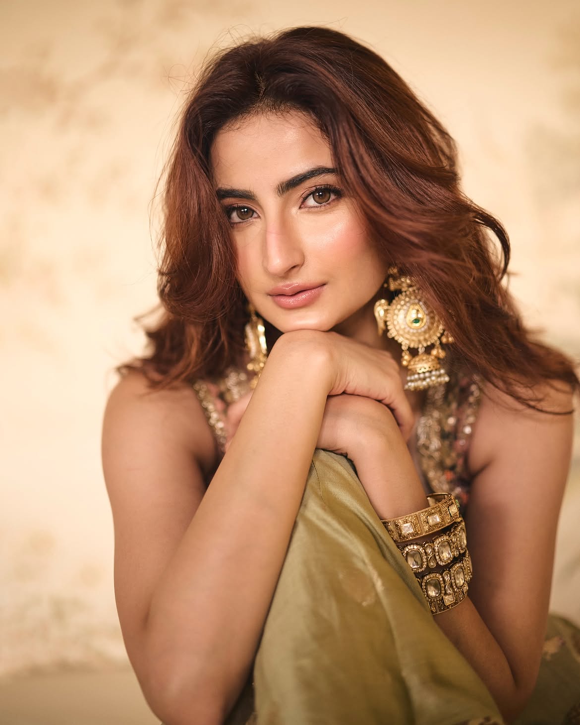 Palak Tiwari Rocks A Plunging Neckline Desi Gown