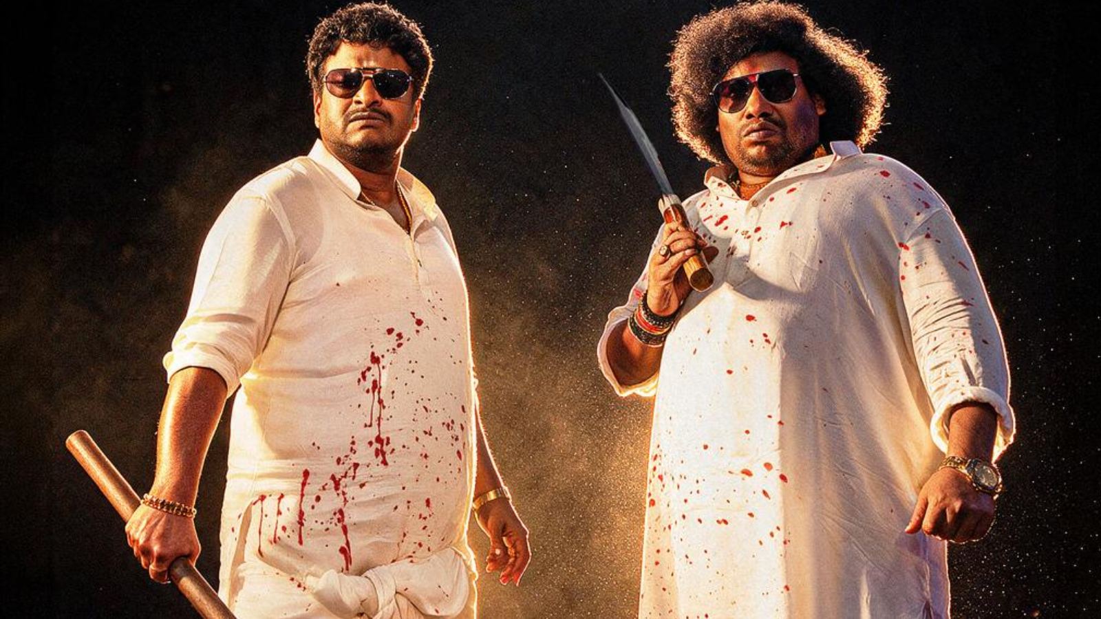 Satya and Yogi Babu in Golden Bhagyam title glimpse