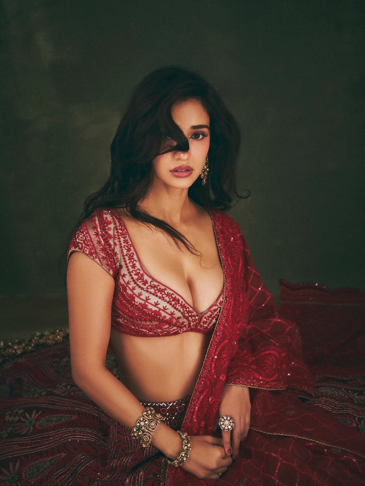 Striking Portrait Of Disha Patani In A Red Outfit