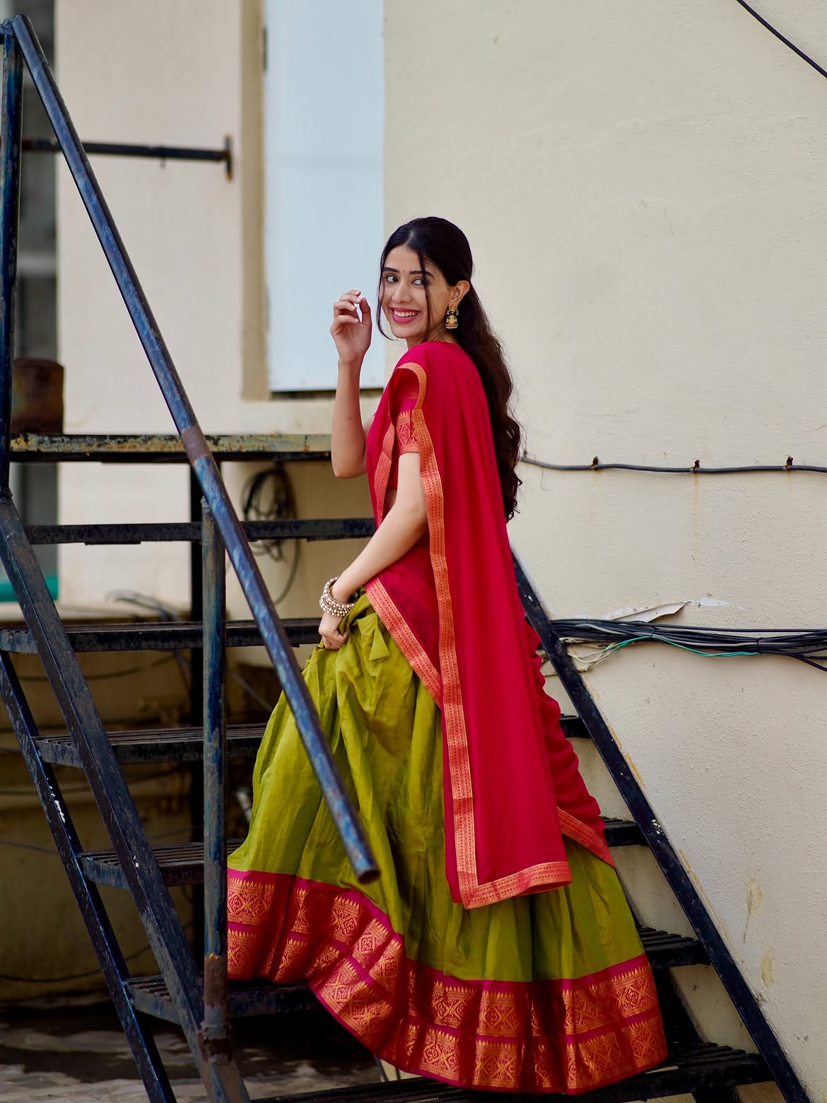 Stylish Aarti Chikara Laughs Playfully On Stairs