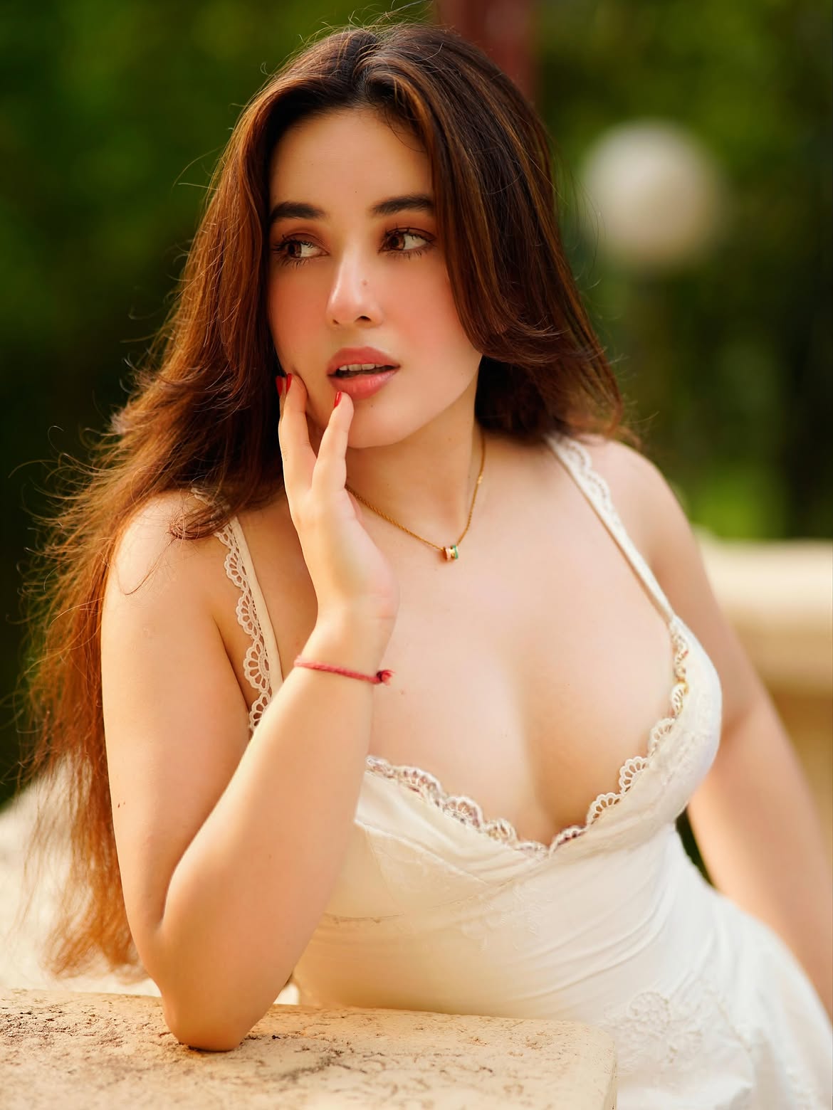 Aditi Budhathoki Gives Chic White Dress Closeup!