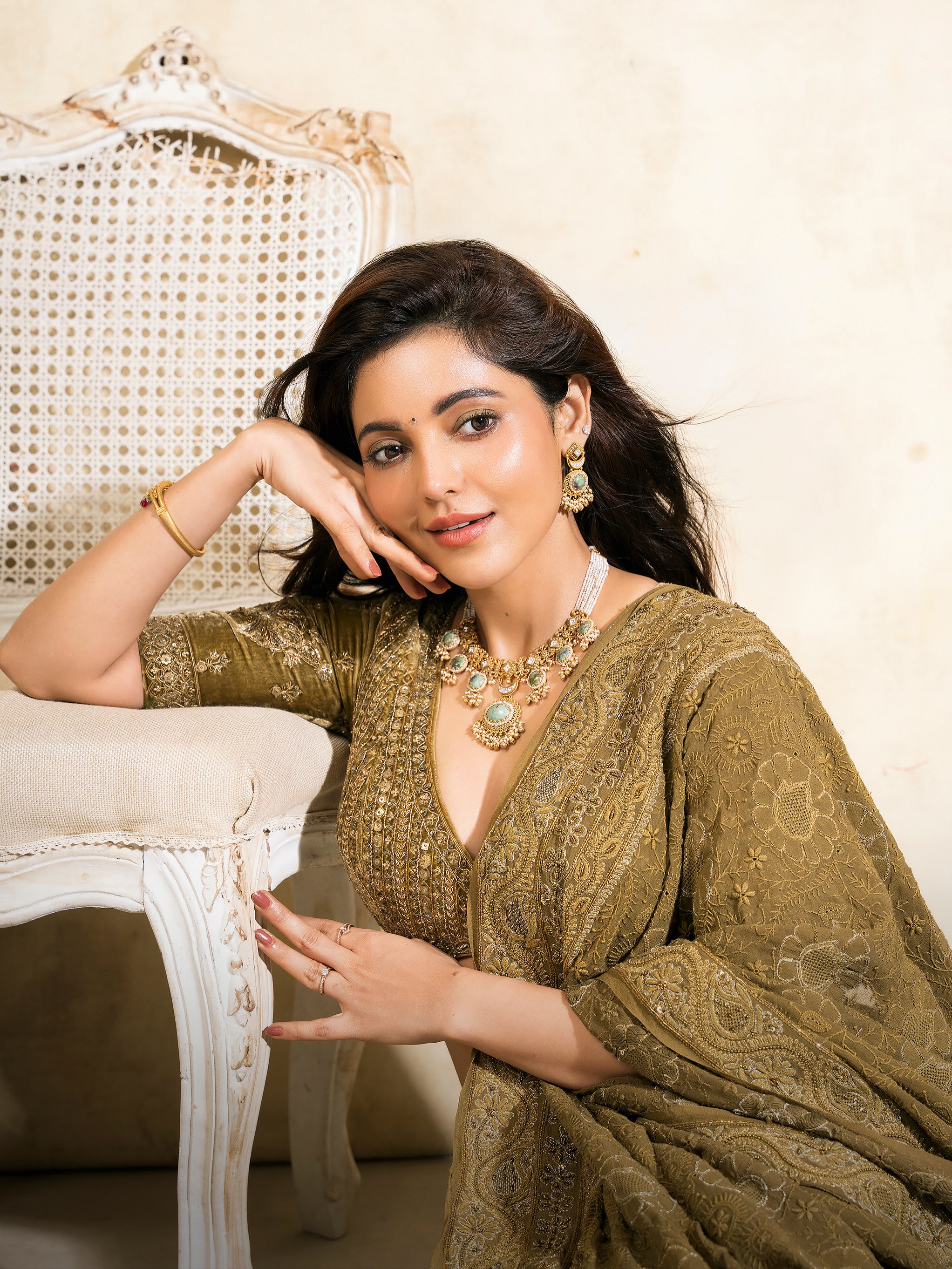 Athulya Ravi In Velvet Lehenga With Regal Jewels