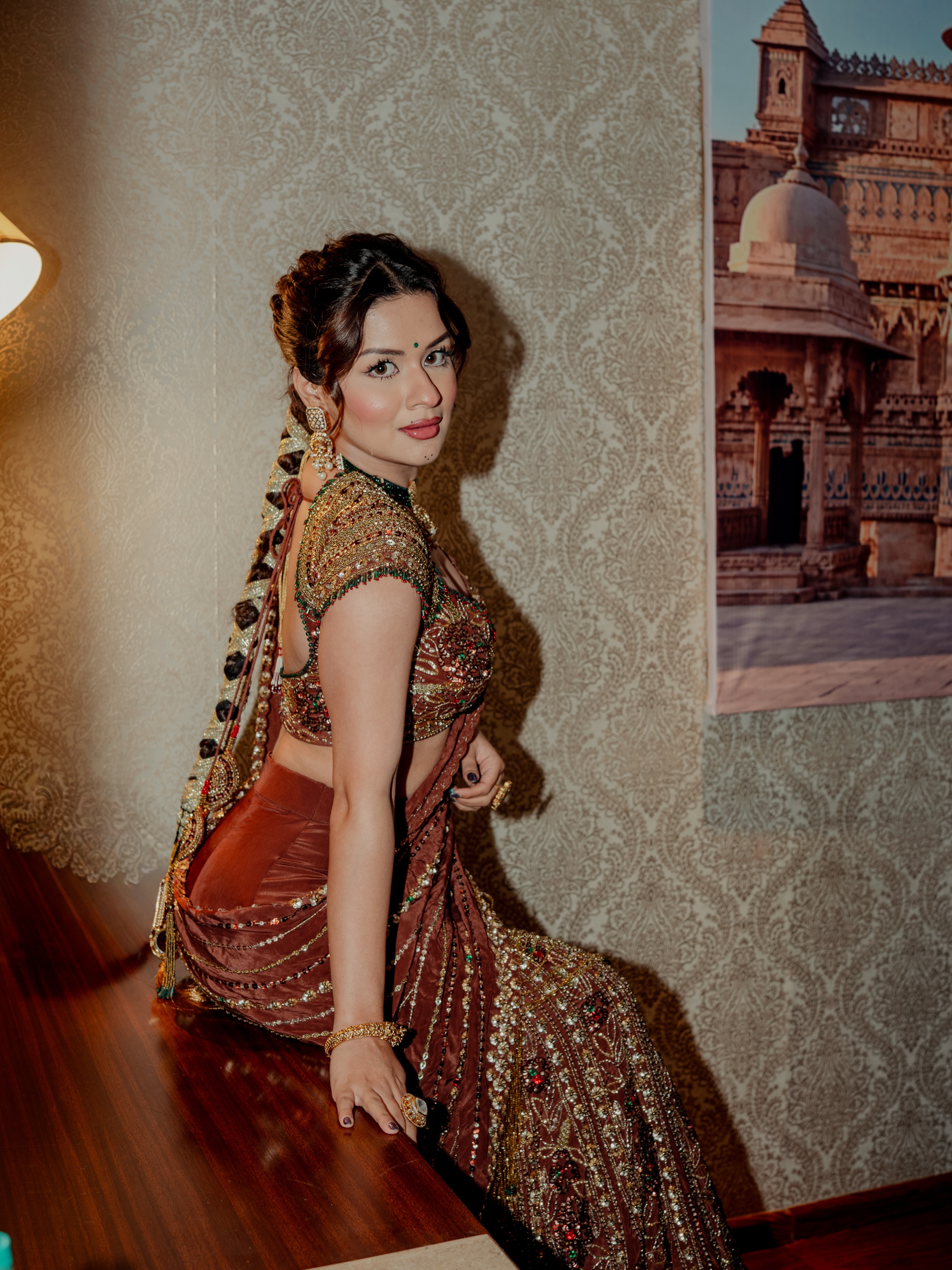 Avneet Kaur In Brown Drape Style With Soft Eyes