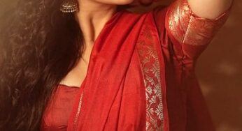 Pics: Bandhavi Gives Red Saree A Sultry New Spin